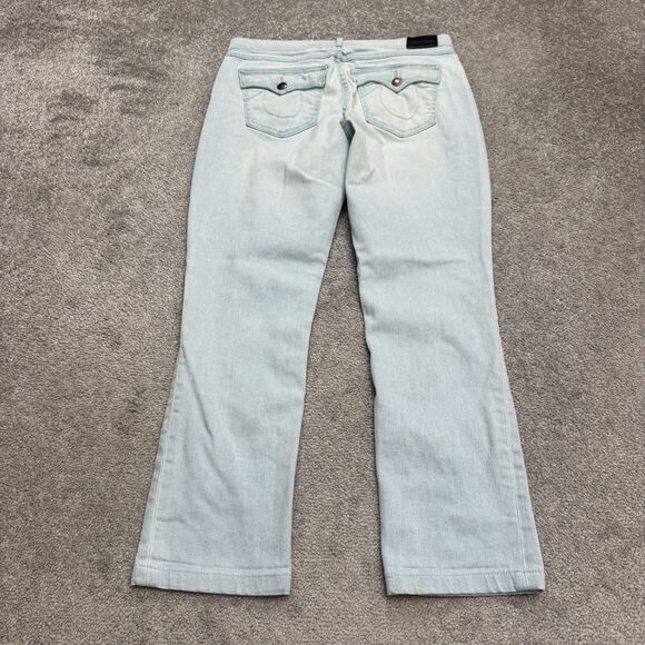True Religion Cora Mid Rise Straight Leg Denim Jeans Womens 28 Light Wash Casual - Picture 2 of 16